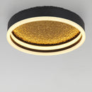 plafoniera LED Heidi nera con fondo oro effetto materico