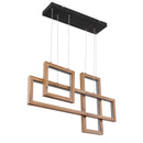 sospensione Mandera led 40w 4500 lumen con tre cornici in legno scuro