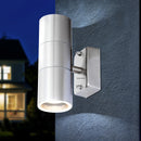 applique da esterno led style in acciaio inox ip44 a doppia illuminazione