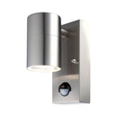 lampada da parete esterna moderna in acciaio inox e vetro ip44