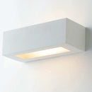 applique da parete in gesso rettangolare bianco, 22x7 cm, per interni eleganti