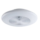 Ventilatore da soffitto con luce LED dimmerabile e motore silenzioso.
