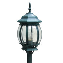 Lampioncino in alluminio nero effetto rame invecchiato con lanterna stile rustico

