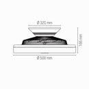 Foehn Plafoniera LED da soffitto con luce regolabile CCT e ventilatore marca Intec Light by Fan Europe.
