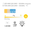 Ventilatore a 6 velocità con luce LED dimmerabile, ideale per camere e salotti.