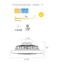 Plafoniera LED Ponente con Ventilatore Intec di Fan Europe
