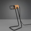 abat jour tosh in legno e gabbia nera stile industriale attacco E14