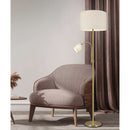 Lampada Hotels in metallo oro satinato con accensioni separate e paralumi bianchi