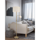 Piantana Hotels elegante per soggiorno e hotel con braccio flessibile e paralumi bianchi