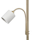 Lampada da terra moderna Hotels oro satinato con braccio da lettura orientabile