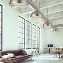 Lampadario Delhi Trio Lighting in stile industriale urban con cupola in metallo anticato Ø45 cm