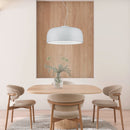 sospensione moderna baron Ø52 cm h150 cm bianco opaco E27