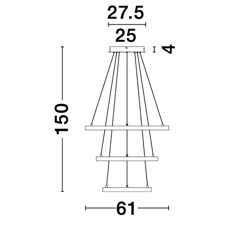 Leon 9501430 | Lampade LED | 3 anelli oro | Nova Luce