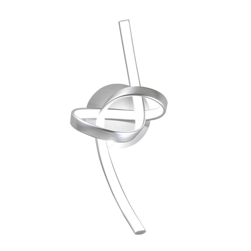 applique da parete interna kiley in acciaio satinato abbinata a lampadario e plafoniera