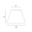 Paralume Ø22 cm in tessuto teletta blu petrolio tronco di cono per lampadari e lampade