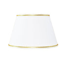 Paralume tronco di cono Ø20 cm bianco con ricamo oro in tessuto teletta Made in Italy