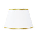 Paralume tronco di cono Ø30 cm in tessuto bianco con decoro oro Made in Italy