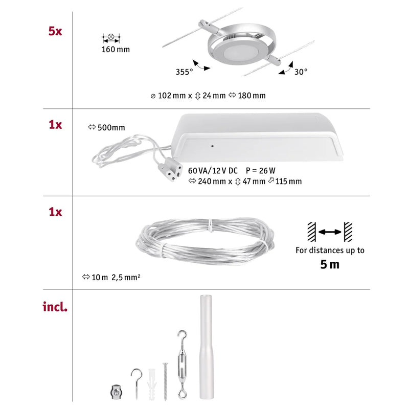 Round Mac | Faretti LED su Cavo | Paulmann 94414