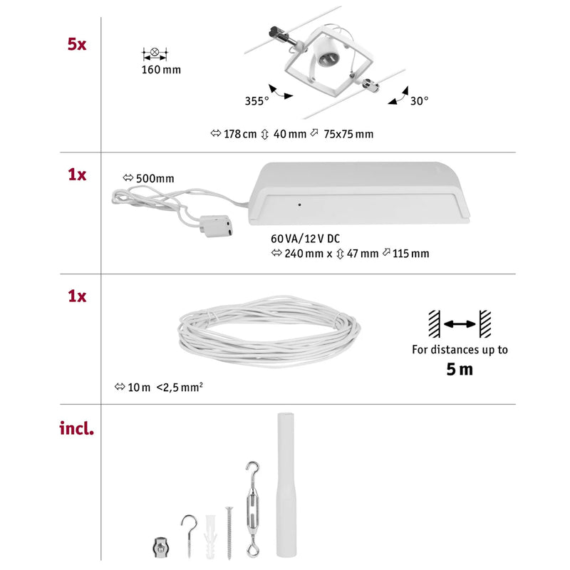 Mac II bianco | Illuminazione LED su Cavo | Paulmann 94432