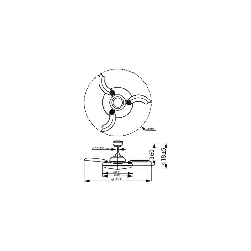 Atlas 929003184701 | Plafoniera LED con Ventilatore | Philips