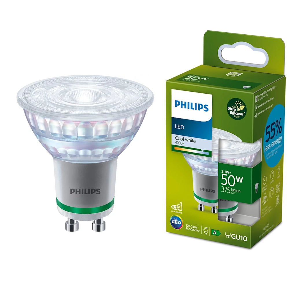 Philips NEW GENERATION Lampadina LED 2 1W 50W 375 lumen 4000K faretto spot attacco GU10 classe energetica A