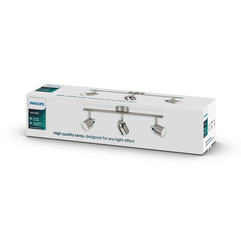 Faretto Meranti Philips 3 luci acciaio satinato da soffitto o parete