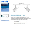 Scheda faretto 2 luci Philips Meranti colore bianco