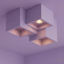 lampada da soffitto moderna in gesso per composizioni modulari con 3 luci GU10