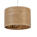 Lampadario Sherwood Ø30 cm in tessuto effetto legno con motivi naturali serigrafati eco chic