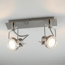 barra faretti led technical 2 luci orientabili in metallo acciaio satinato