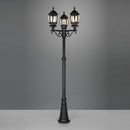 EnlightenStore lampione 3 luci modello nero opaco con vetri stondati