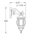 Applique Elvo discendente in alluminio nero IP44 per esterni
