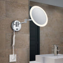 Applique bagno moderna View cromata con braccio orientabile e lente ingrandimento 3x LED 3W