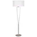 lampada da terra paris in nichel e cromato con paralume tessuto bianco Ø50 altezza 160 cm attacco e27