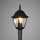 Lampioncino da esterno nero con lanterna quadrata stile classico.