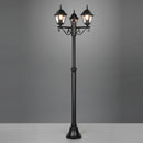 Lampione nero altezza 200 cm in stile tradizionale per illuminazione giardino.