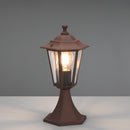 Lampioncino segnapasso da esterno IP44 stile rustico finitura ruggine antichizzata.
