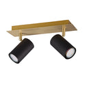 illuminazione parete soffitto moderna con faretti nero oro