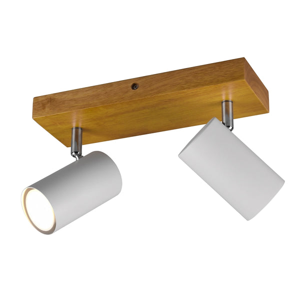 Marley 812400231 | Faretti Orientabili | Legno e Metallo Bianco | Trio Lighting