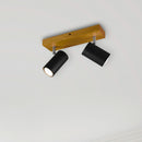 Illuminazione da interno stile moderno legno e metallo nero