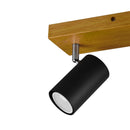 Faretto moderno orientabile legno chiaro e metallo nero da soffitto