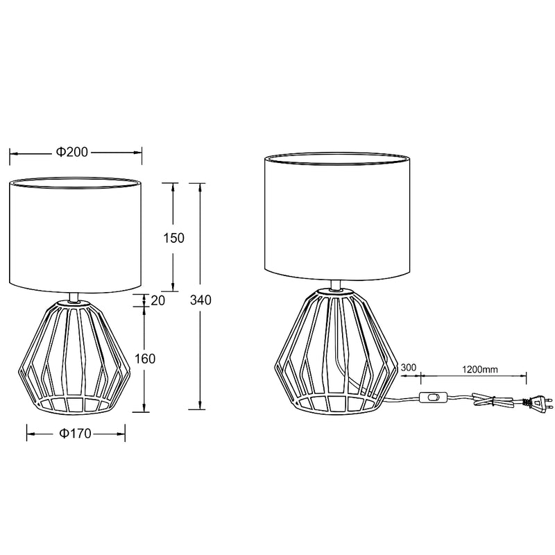 Chuck R50931002 | Lampada da Tavolo | Trio Lighting