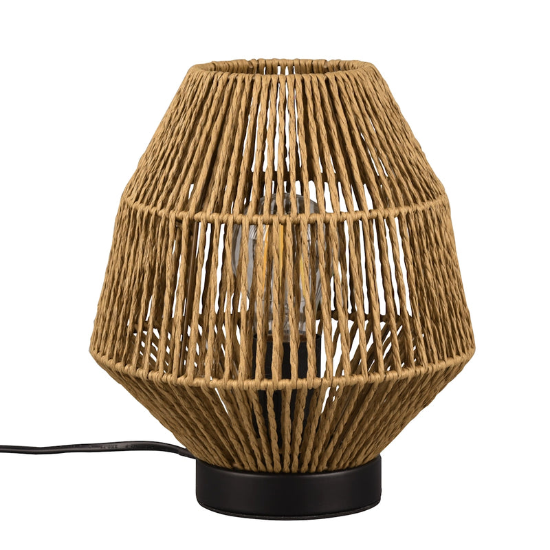 Miki – Lampada da Appoggio in Rattan a Doppia Luce, Stile di Tendenza Boho