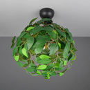 Lampadario Moderno Stile Urban Jungle con foglie verdi in plastica