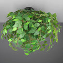 Lampada a Soffitto Design Moderno Foglie Verdi e Metallo Nero

