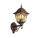 lampada da parete rustica classica con decoro ambra IP44