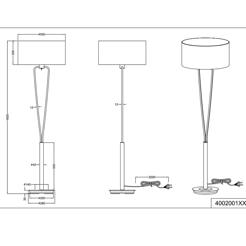 Paris II | Piantana Moderna | Trio lighting 400200107