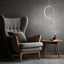 Lampadario moderno doppio anello LED 4000K da soggiorno