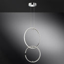 Lampadario WOFI Click and Match doppio anello LED cromato moderno