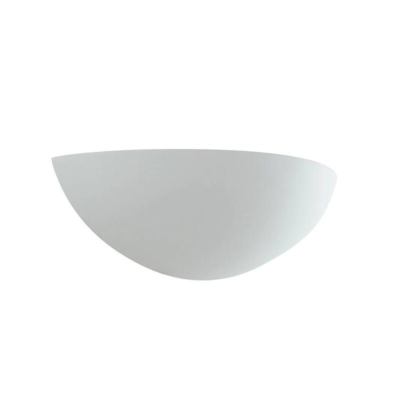 lampada da muro in gesso neutro 31 cm verniciabile, ideale per ambienti personalizzati